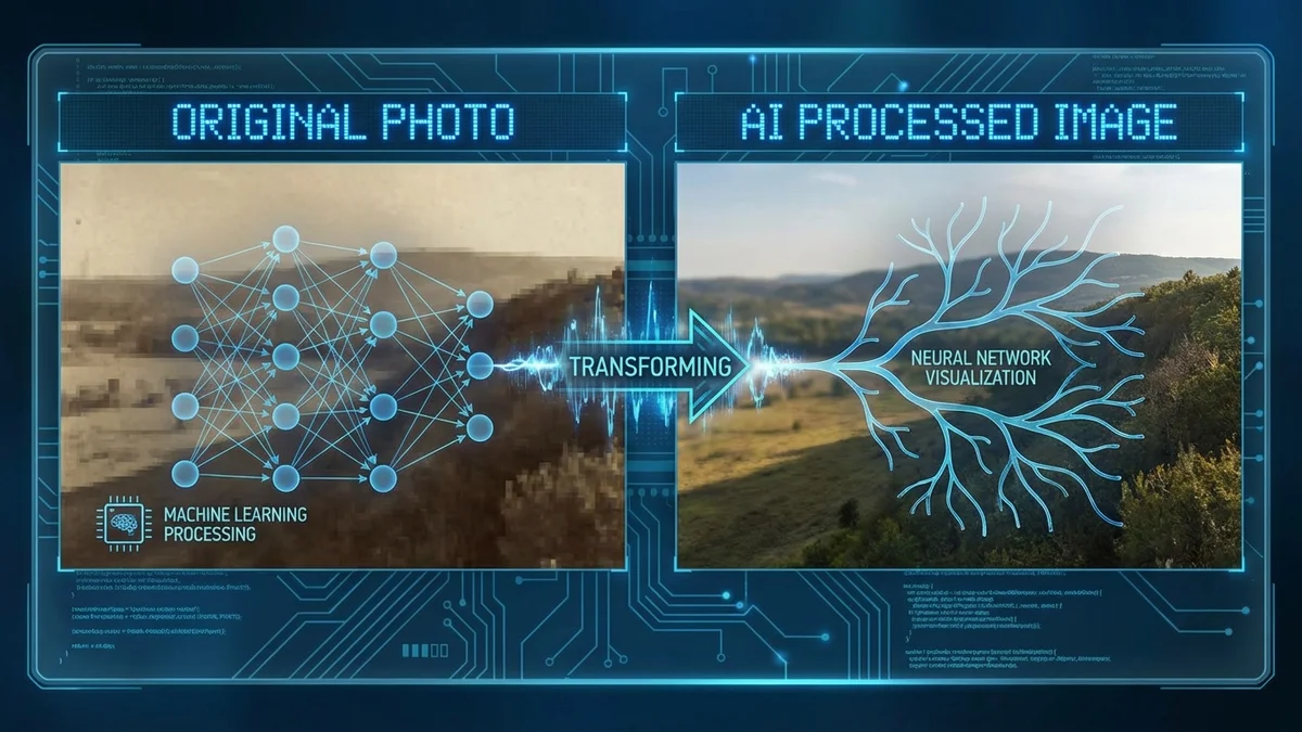 AI changer technology transforming photo elements with machine learning