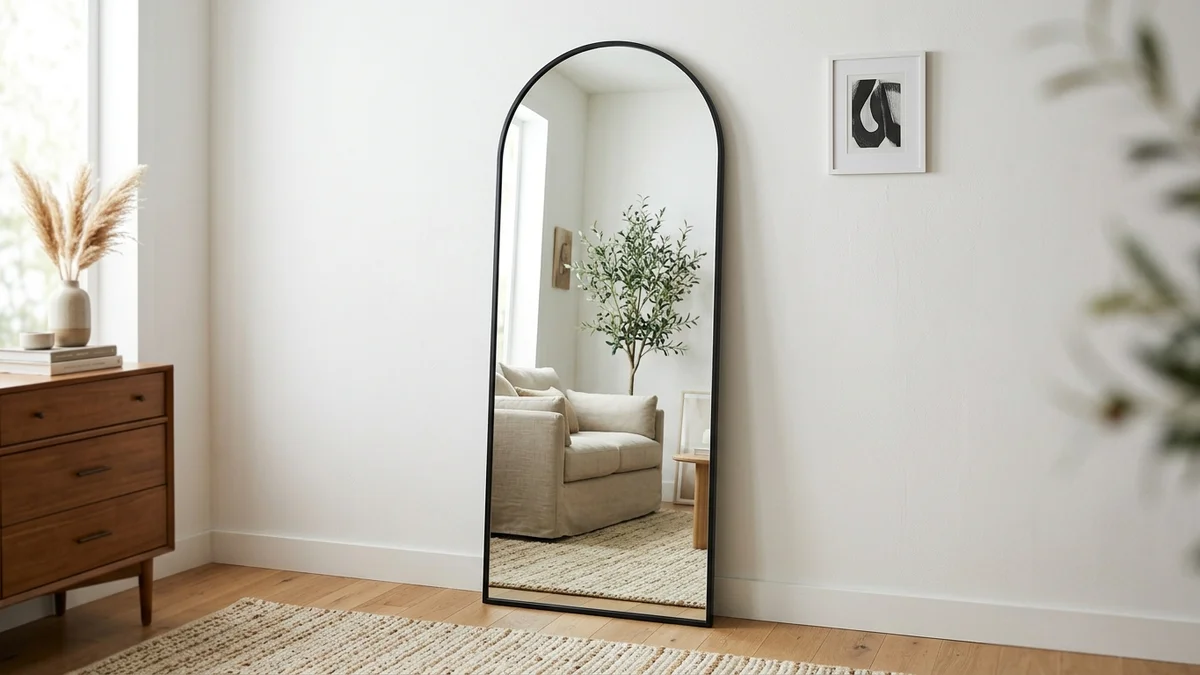 Full length mirror for outfit comparison