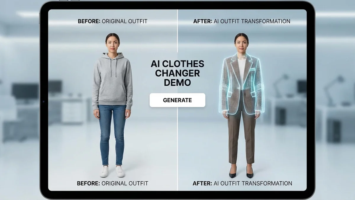 AI clothes changer technology demonstration