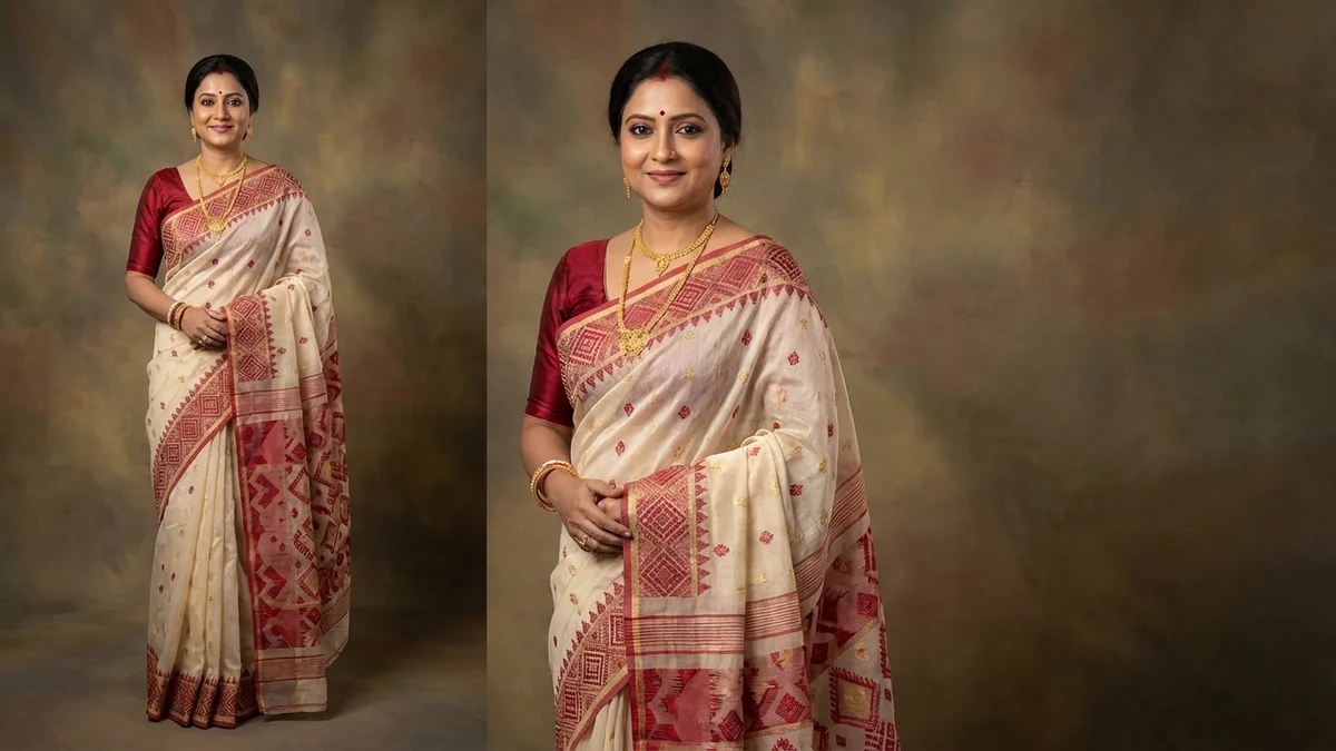 Traditional Bangladeshi clothing styles including saree and panjabi