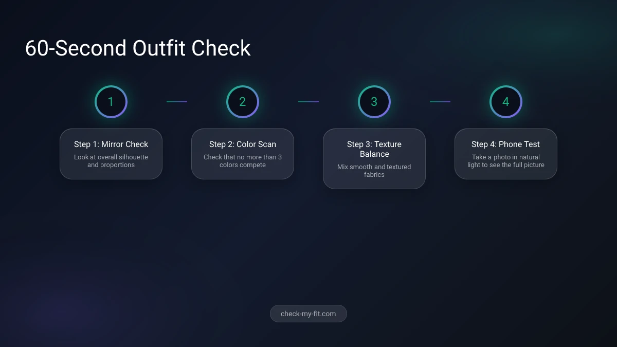 Common outfit matching mistakes infographic
