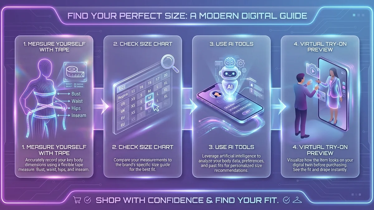Finding Your Perfect Size - Step by step process from measuring to virtual try-on