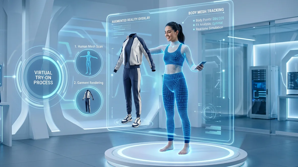 Google Shopping virtual try on AI technology showing clothing visualization on different body types