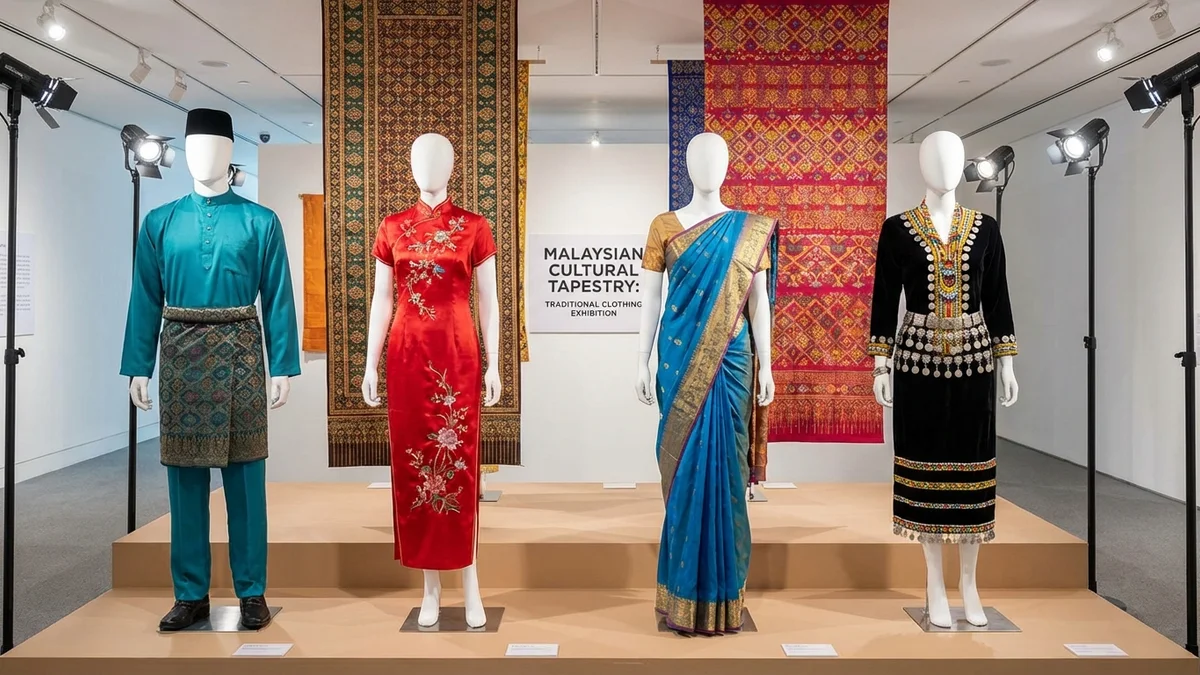 Different styles of baju melayu and baju kurung for Malaysian men and women