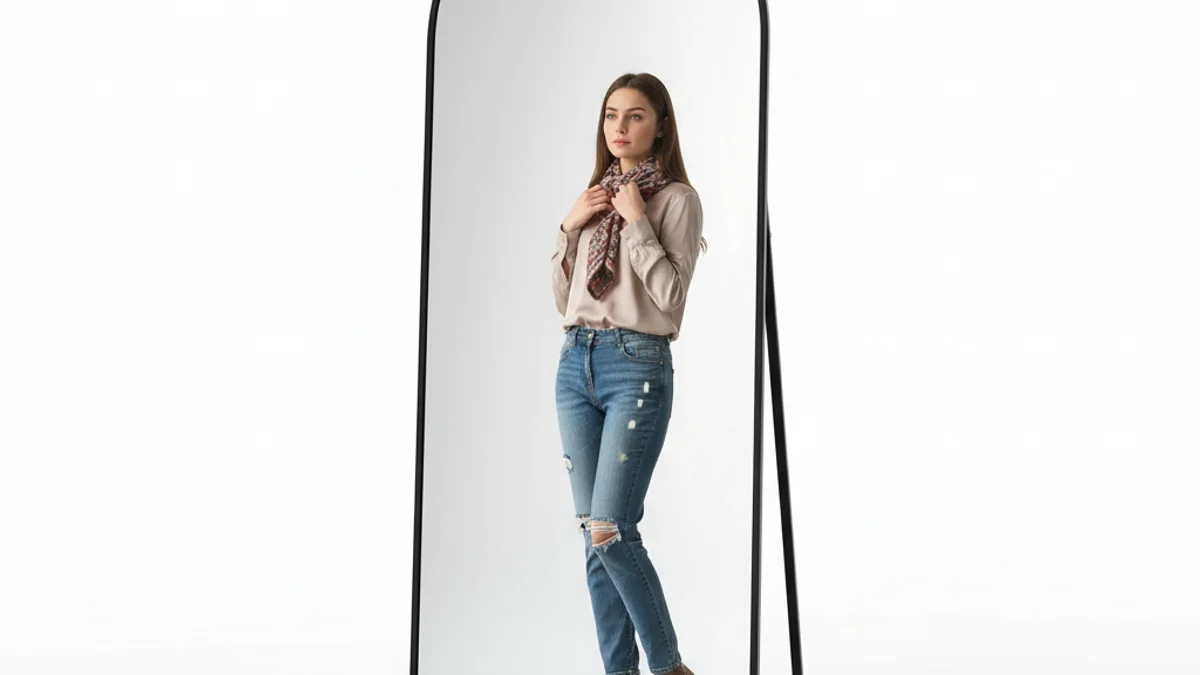 BEAUTYPEAK arched full length mirror for clothing photography