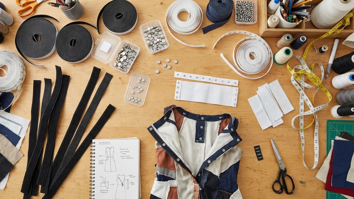 Behind the scenes demonstration of quick change dress mechanisms including magnets and velcro fasteners