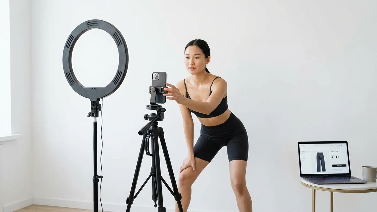 Person taking well-lit full-body photo for realistic AI virtual try-on results