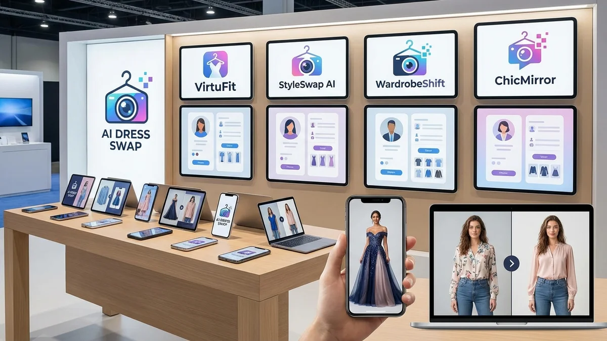 Comparison of top AI dress swap tools and their interfaces