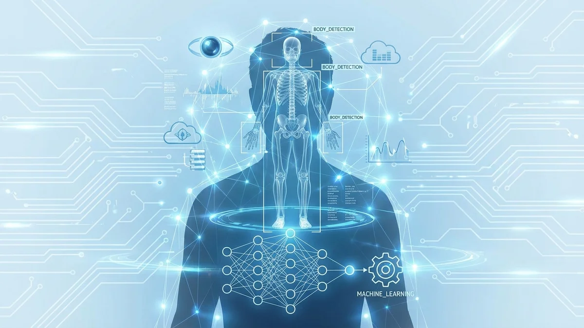 Diagram showing how virtual try-on technology works with AI, computer vision, and augmented reality